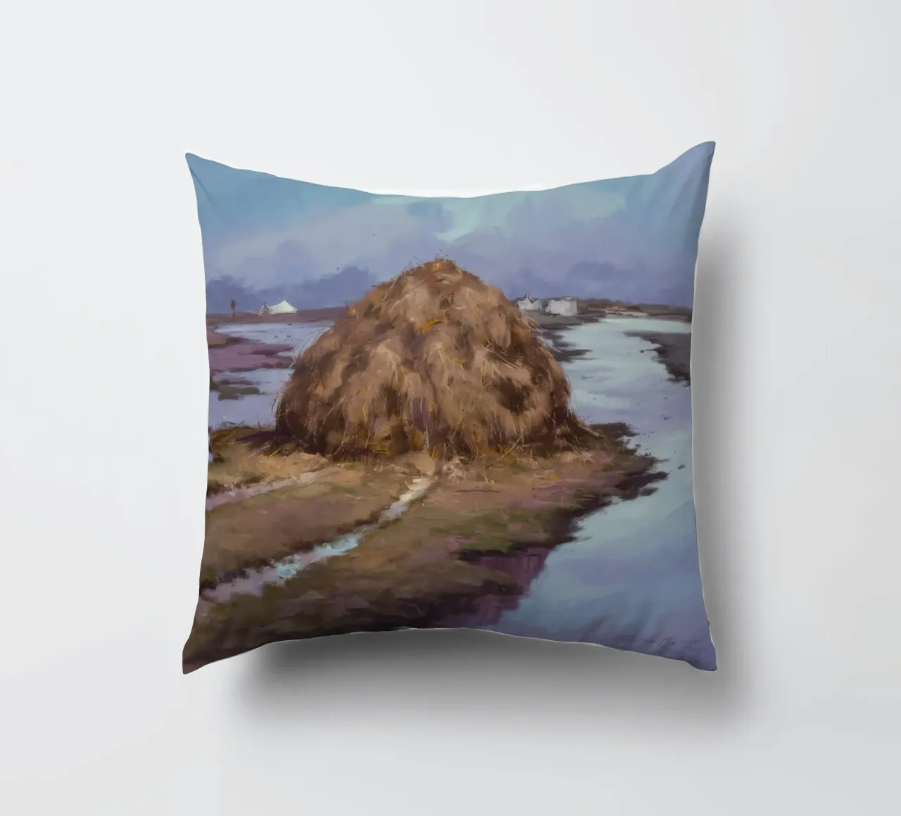 Fiume Haystack Calma cuscino da Radiance Landscape