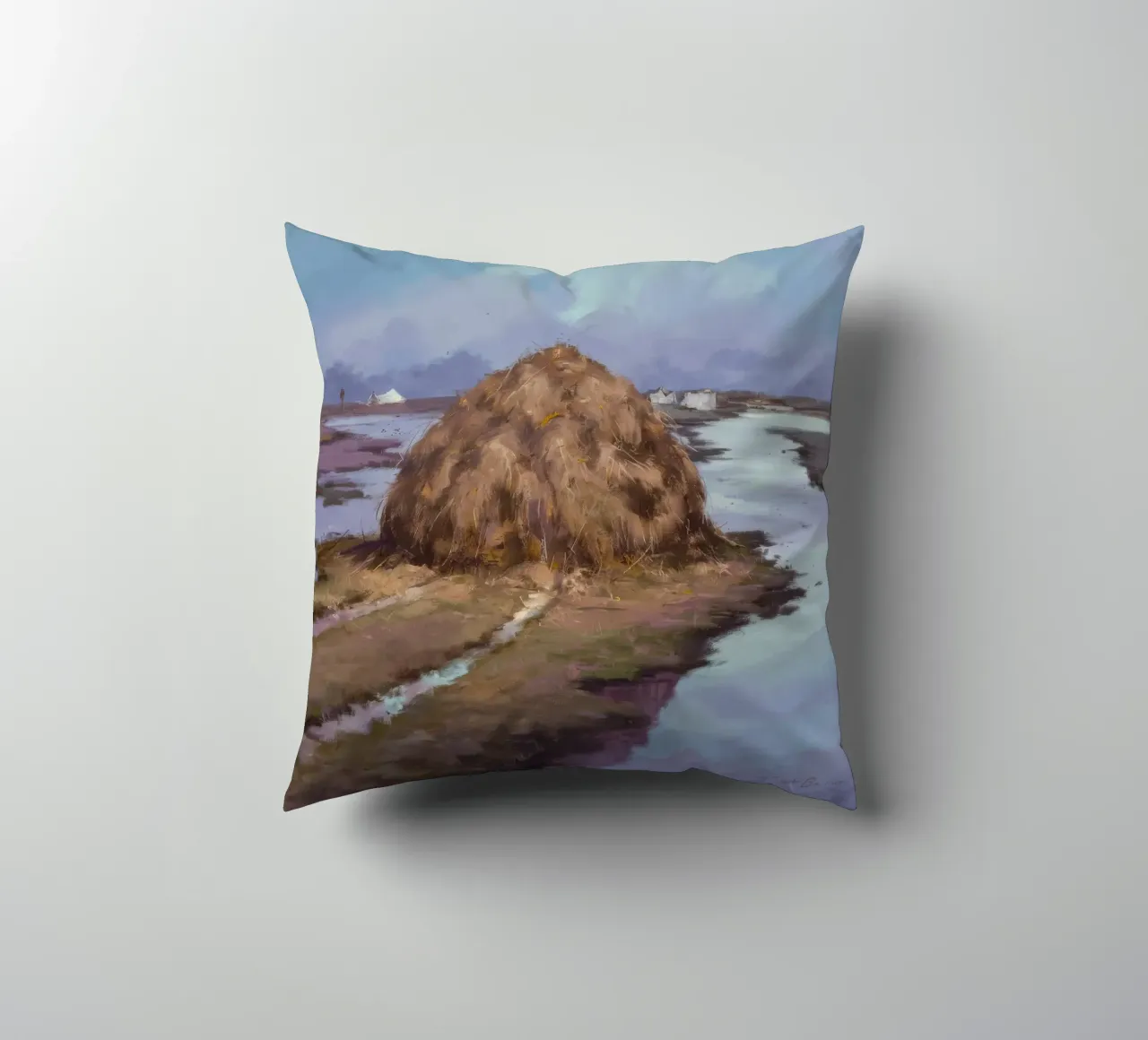 Fiume Haystack Calma cuscino da Radiance Landscape
