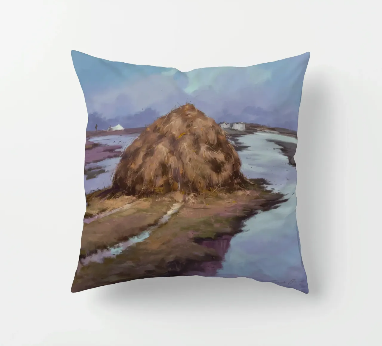 Fiume Haystack Calma cuscino da Radiance Landscape