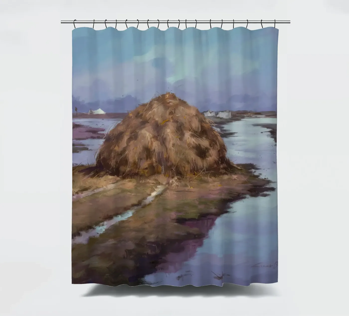 Haystack River Calm Duschvorhang von Radiance Landscape