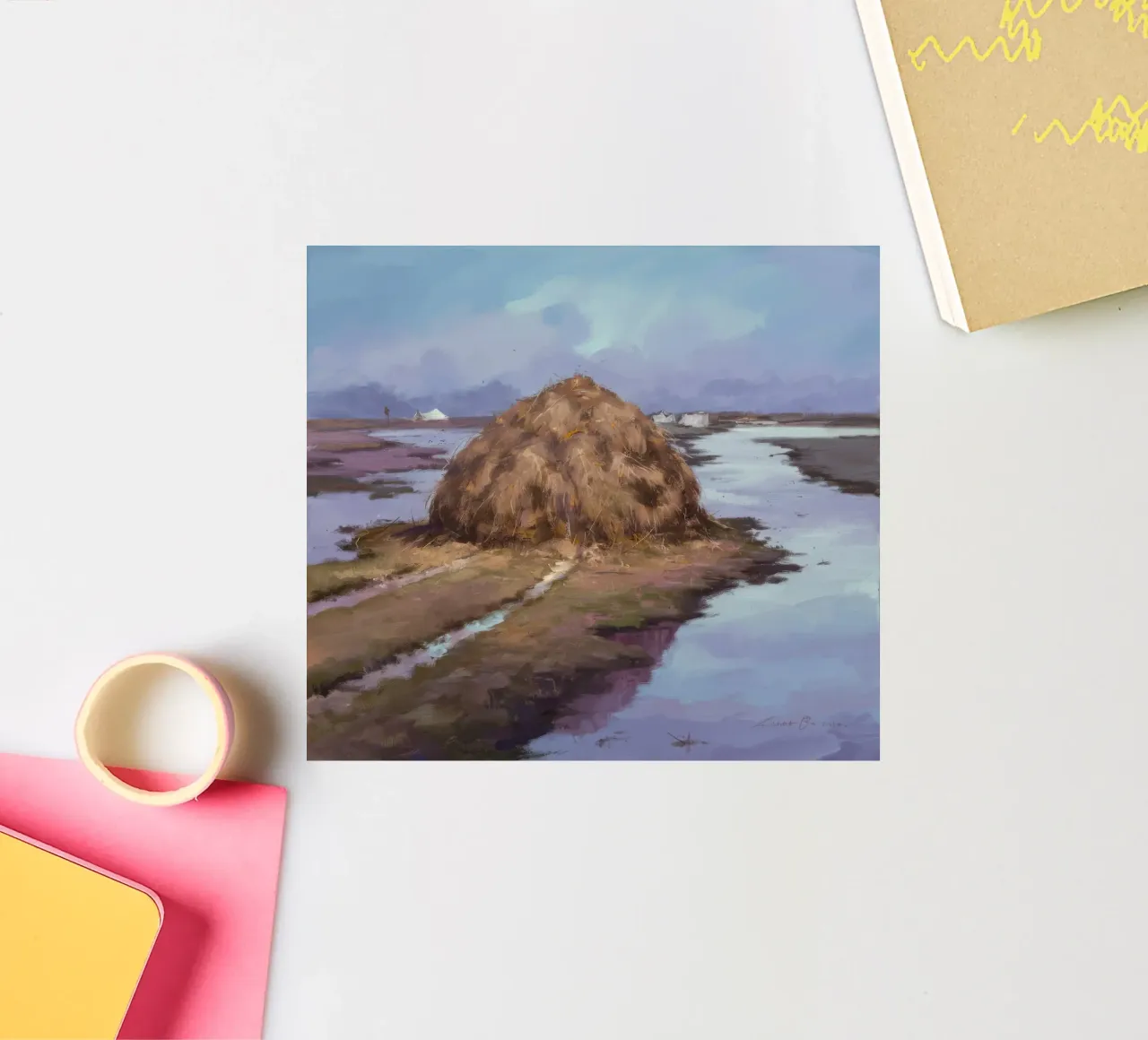 Fiume Haystack Calma adesivo da Radiance Landscape