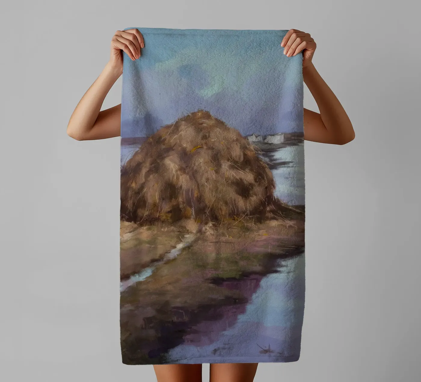 Haystack River Calm towel by Radiance Landscape