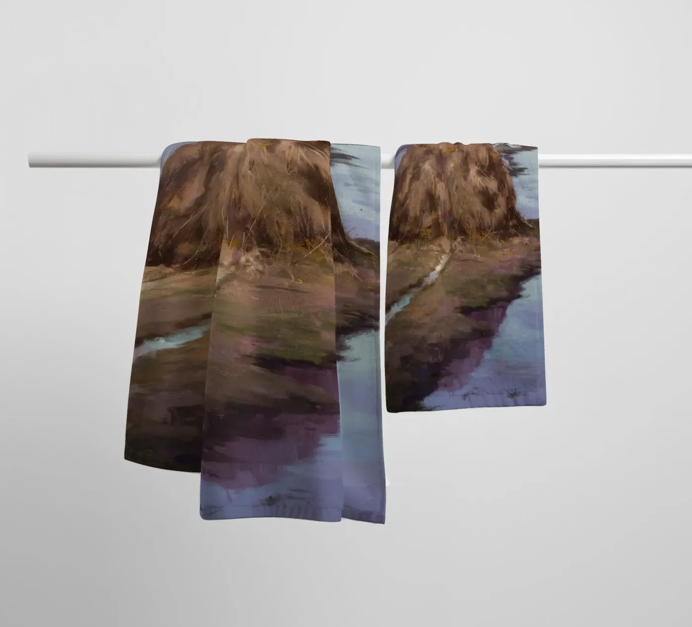 Haystack River Calm towel by Radiance Landscape