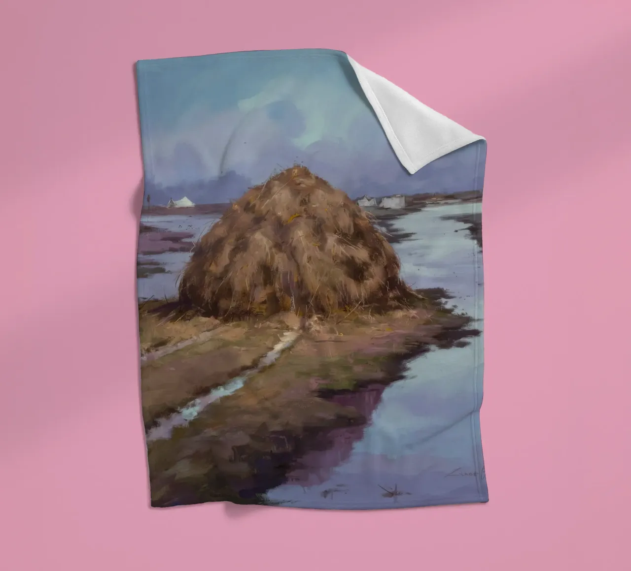 Fiume Haystack Calma coperta in pile da Radiance Landscape