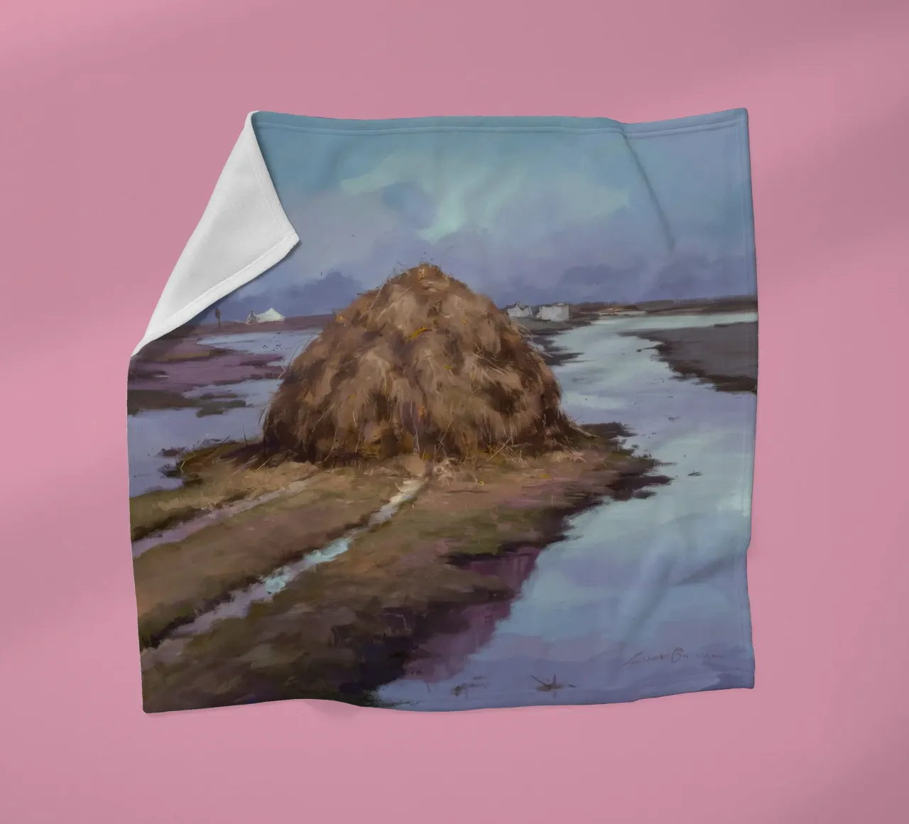 Fiume Haystack Calma coperta in pile da Radiance Landscape