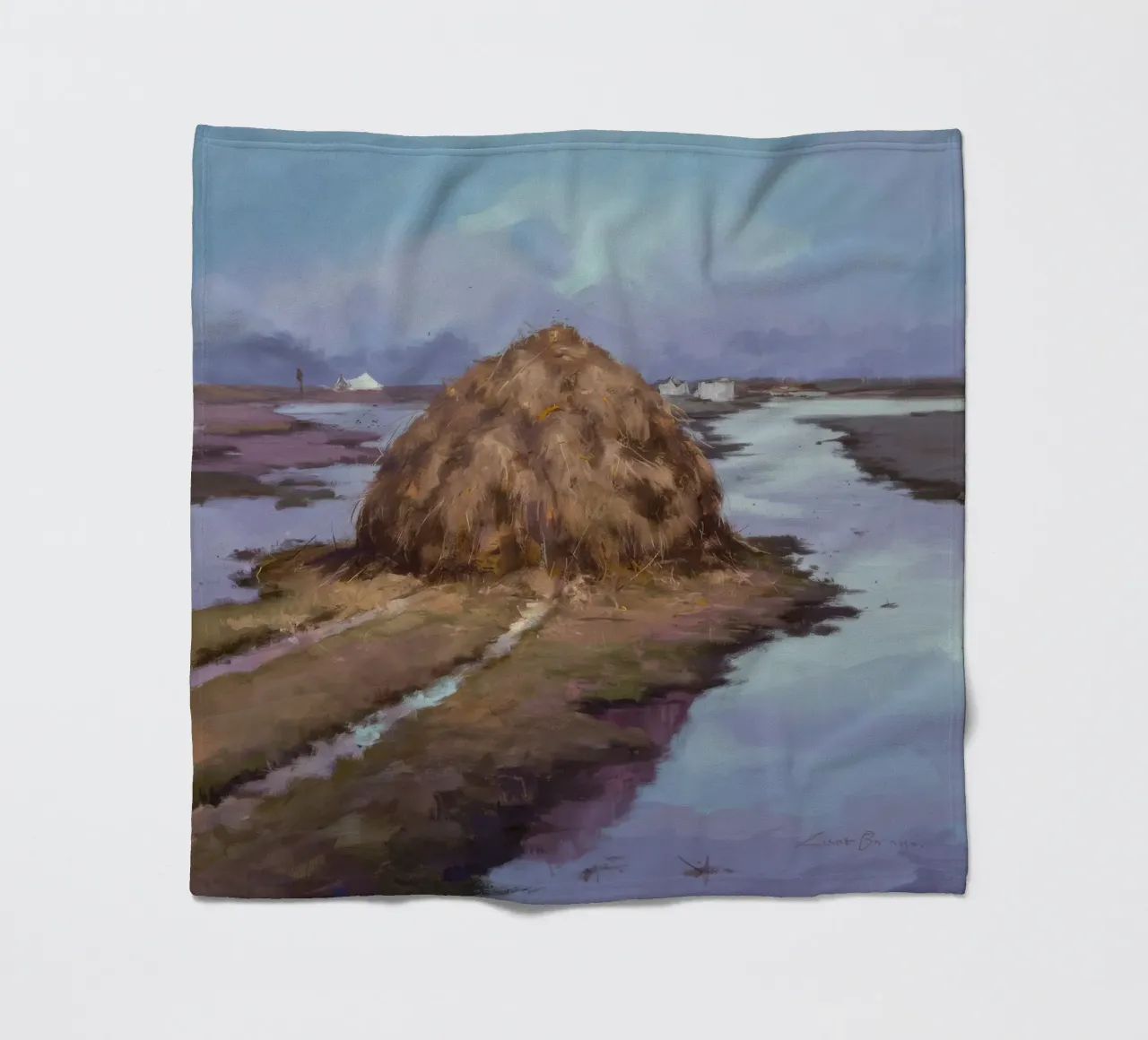 Haystack River Calm Fleecedecke von Radiance Landscape