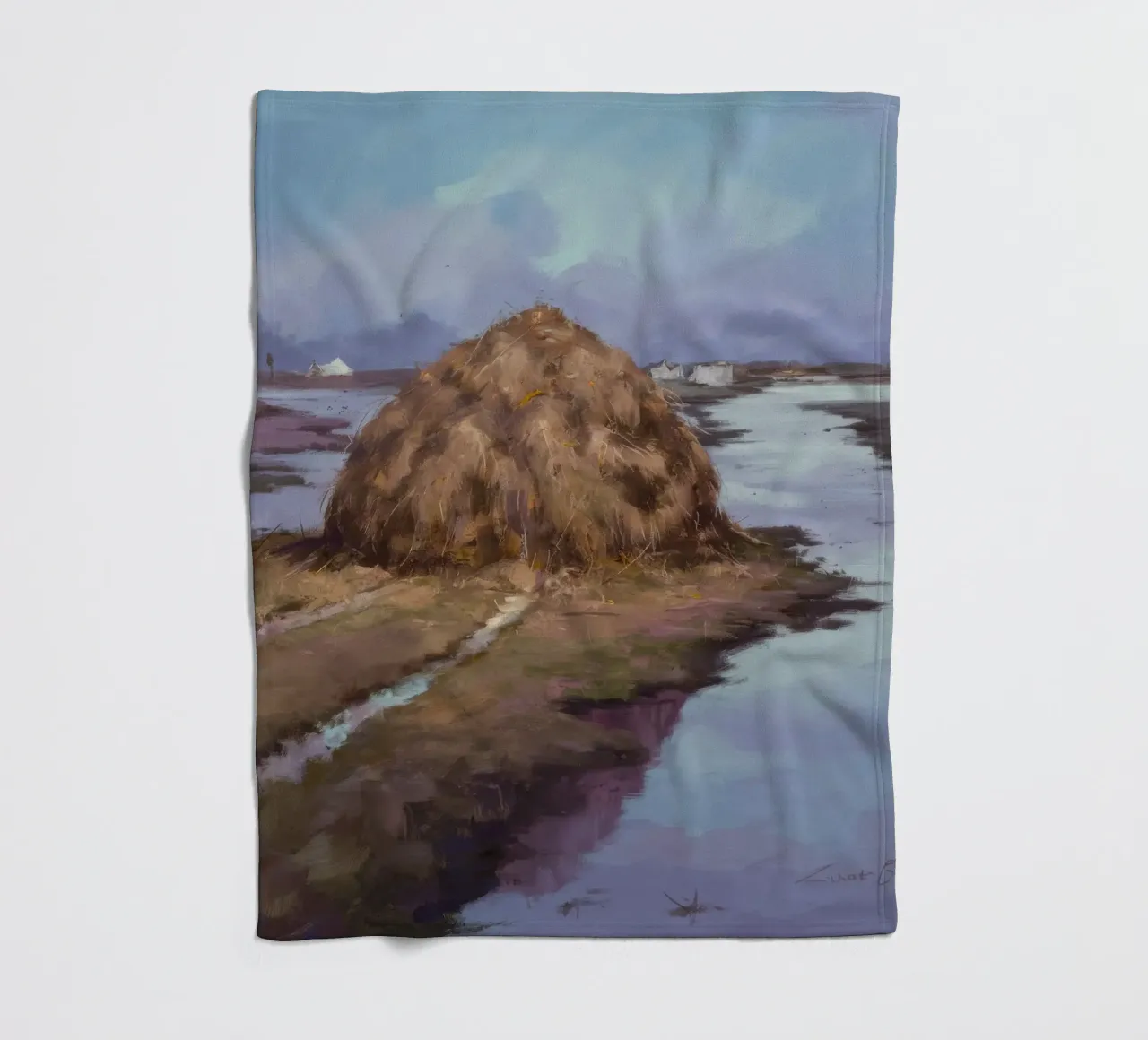 Haystack River Calm Fleecedecke von Radiance Landscape