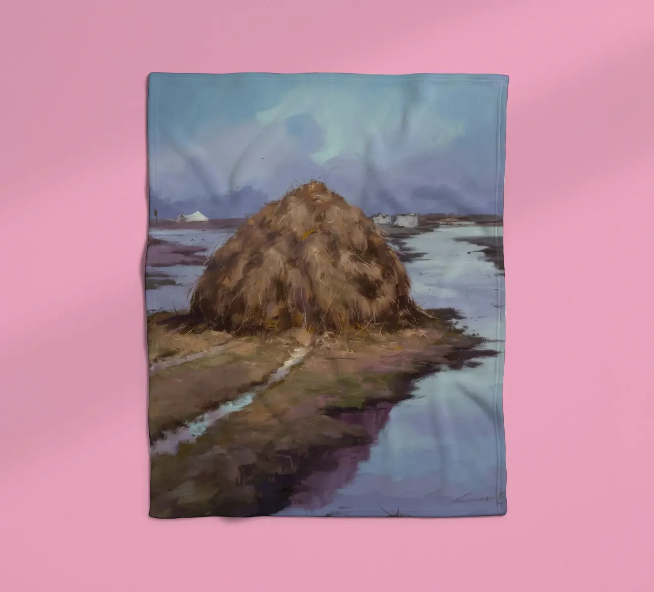 Haystack River Calm Fleecedecke von Radiance Landscape