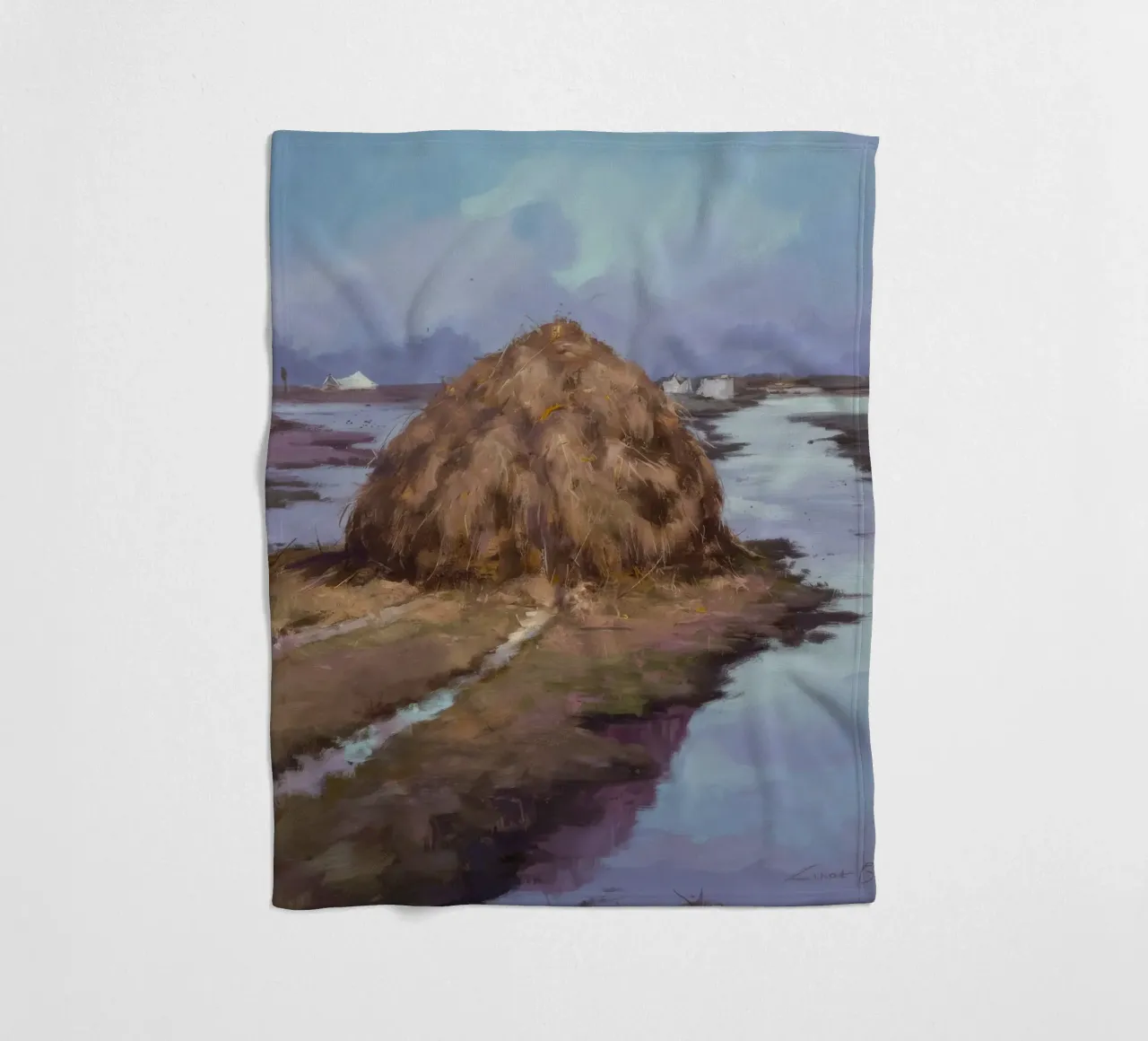 Haystack River Calm Fleecedecke von Radiance Landscape