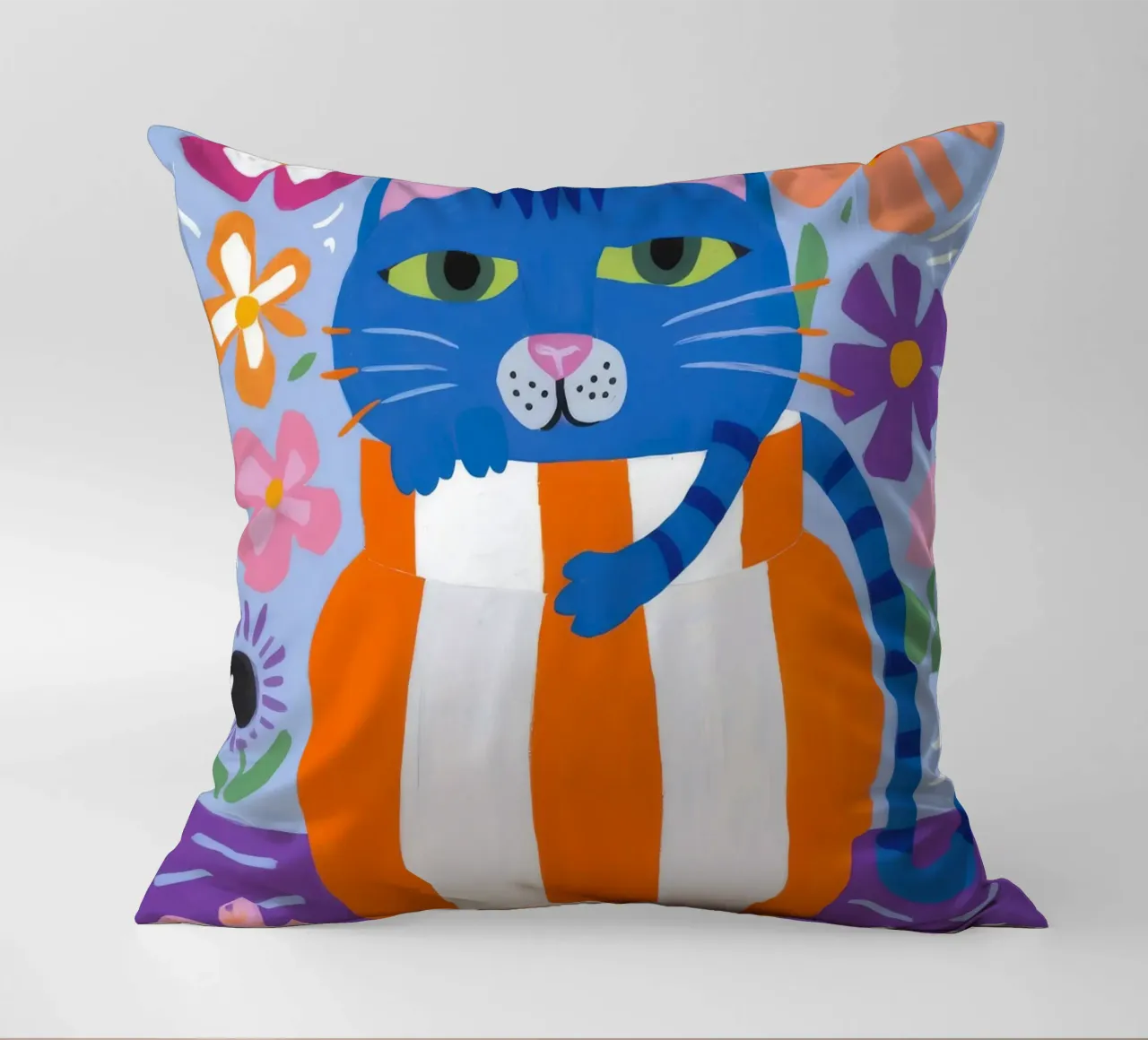 Gatto eccentrico a strisce cuscino da Moonlite Desire