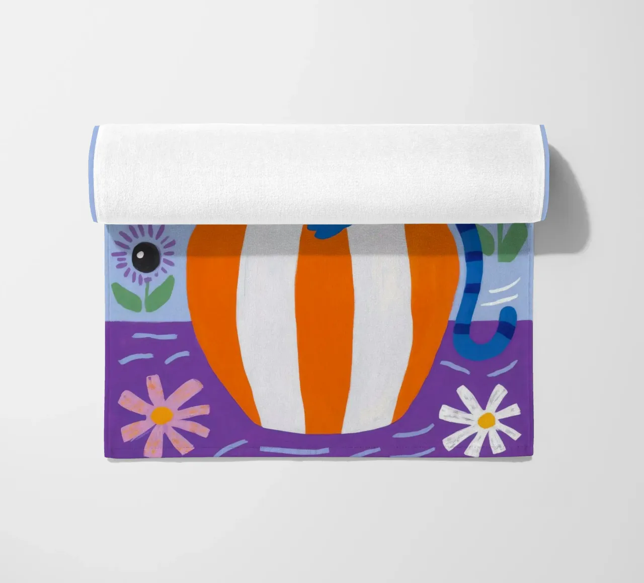 Gatto eccentrico a strisce telo mare da Moonlite Desire