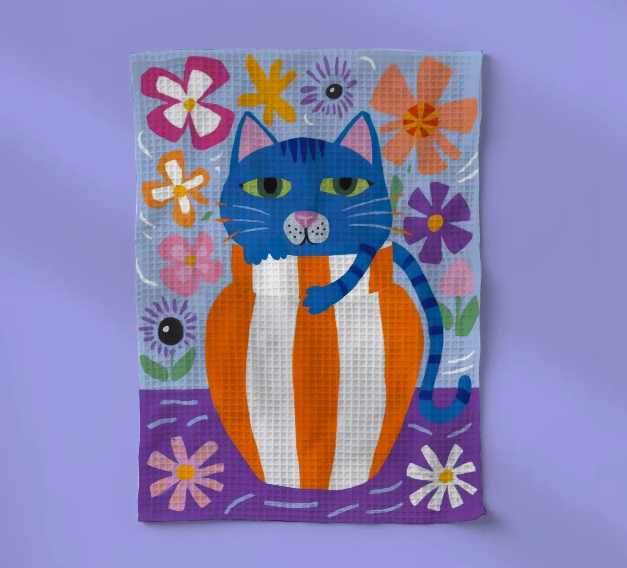 Gatto eccentrico a strisce canovaccio da cucina da Moonlite Desire