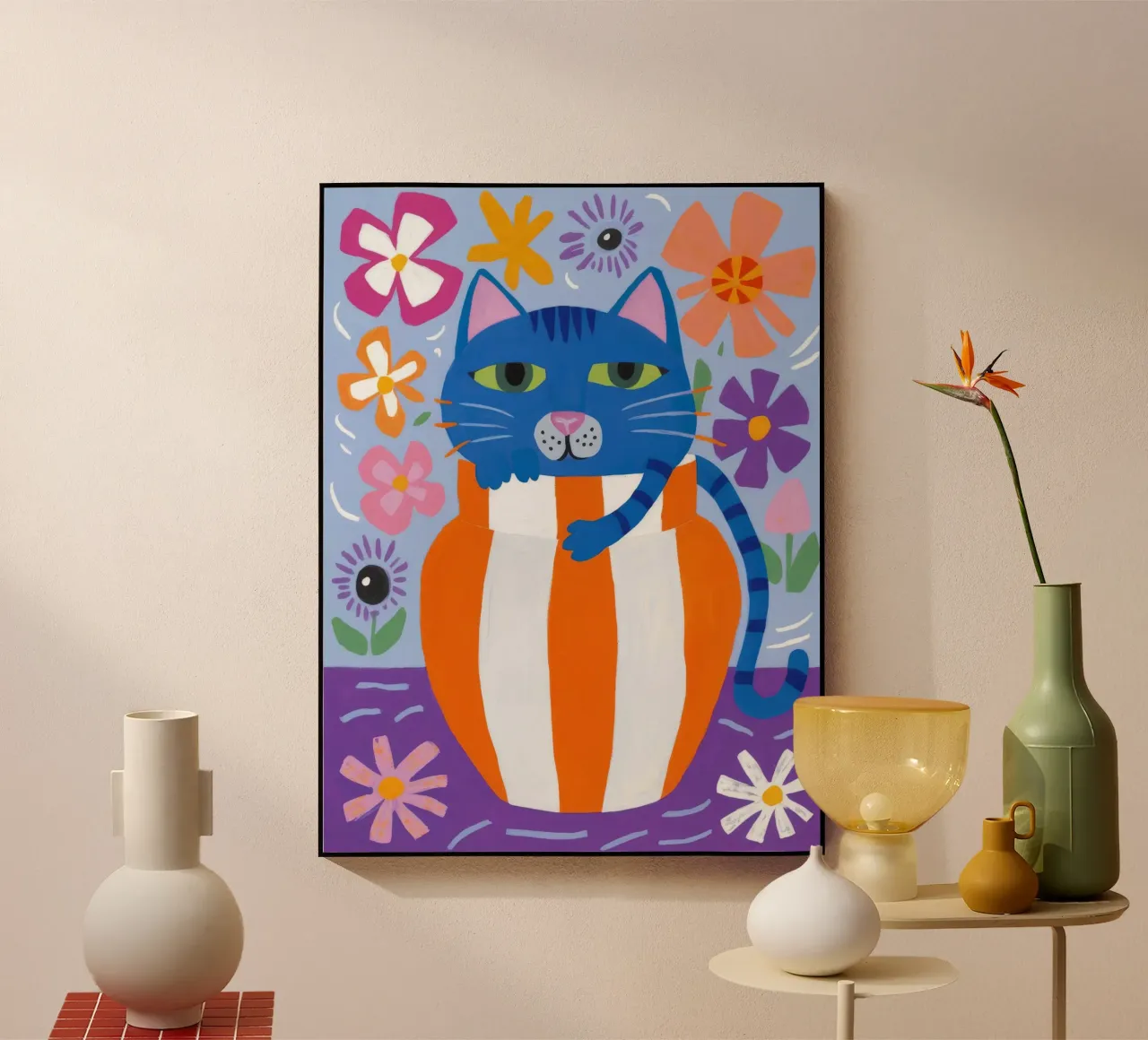 Gatto eccentrico a strisce plexiglass da Moonlite Desire