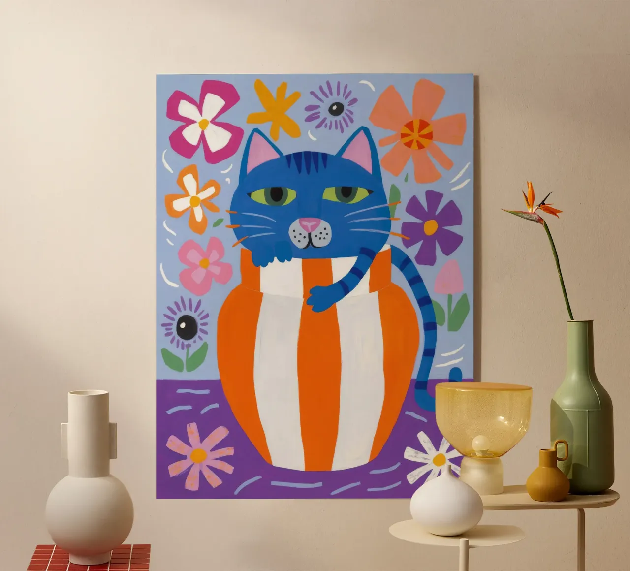 Gatto eccentrico a strisce plexiglass da Moonlite Desire