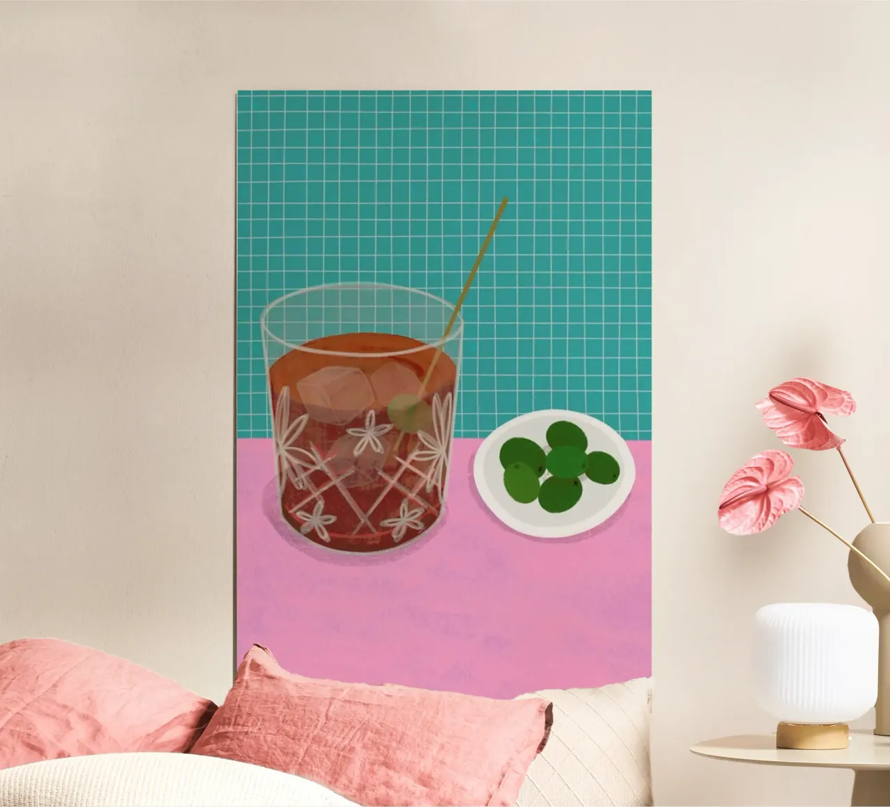 Vermut With Olives poster con telaio in legno da Be Mart