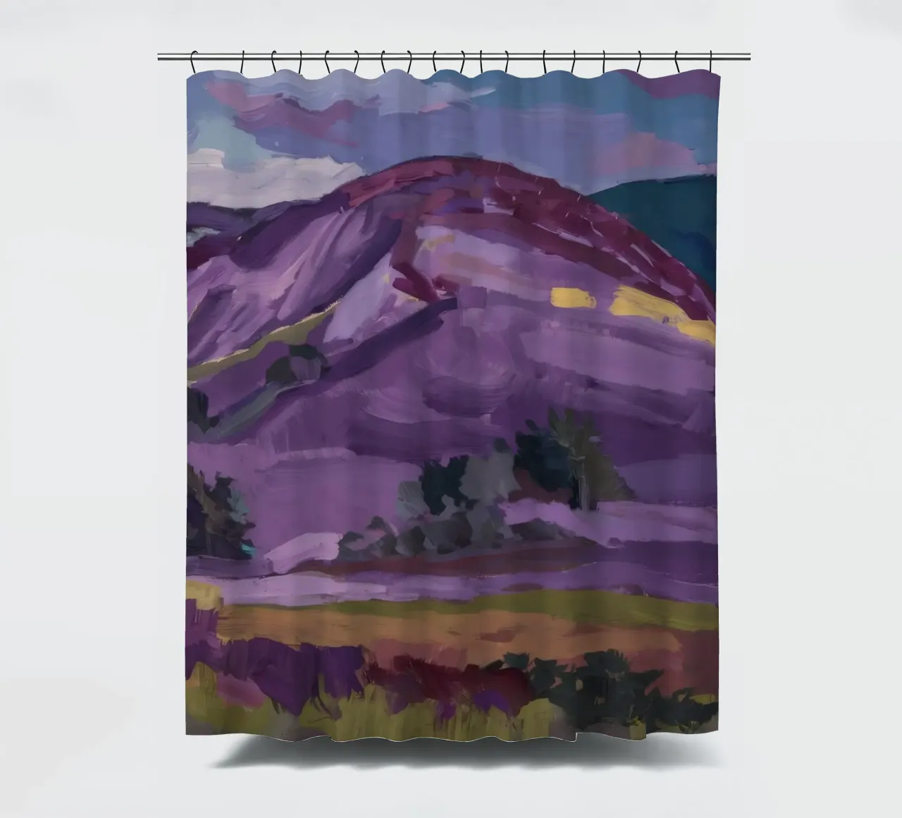 Purple Peak Majesty shower curtain by Radiance Landscape