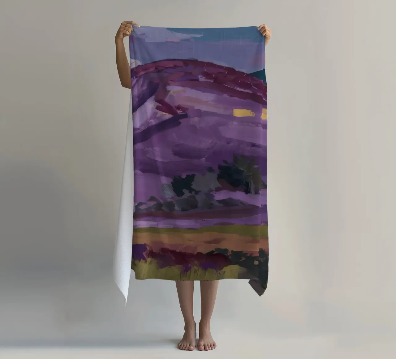 Purple Peak Majesty beach towel by Radiance Landscape