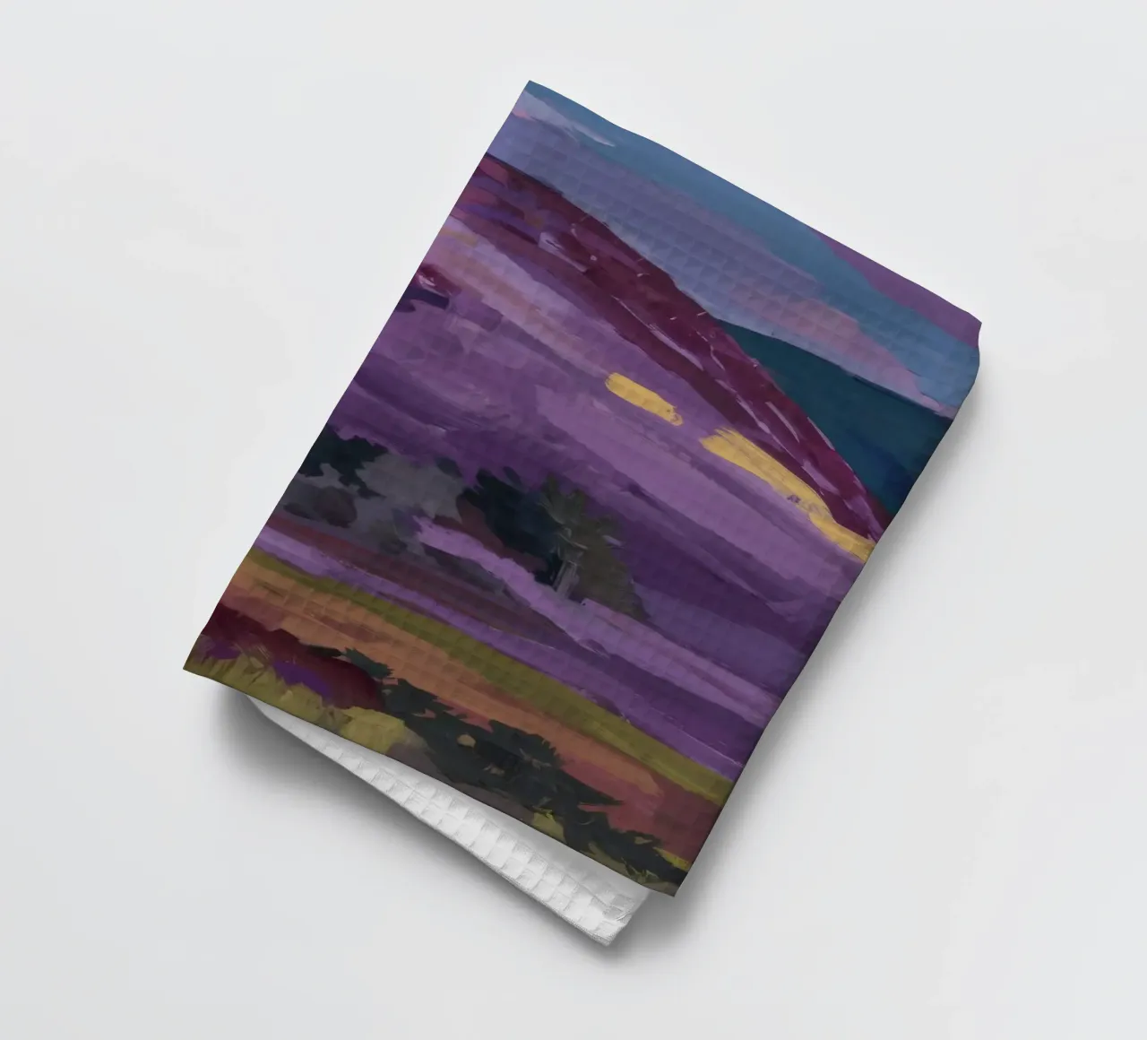 Purple Peak Majesty tea towel by Radiance Landscape