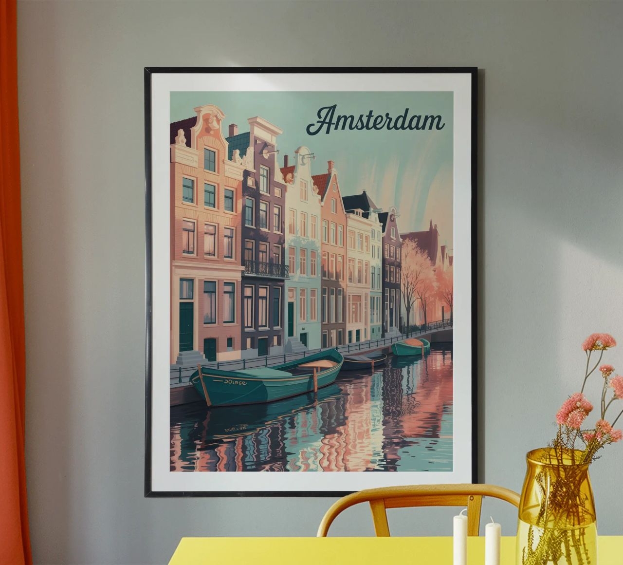 Amsterdam vintage reisposter poster van Vintage Travel Art