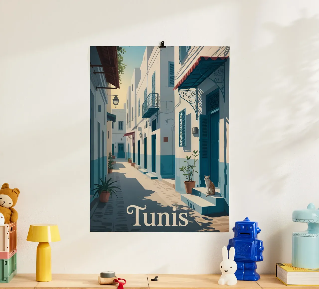 Poster di viaggio vintage di Tunisi poster con telaio in alluminio da Vintage Travel Art