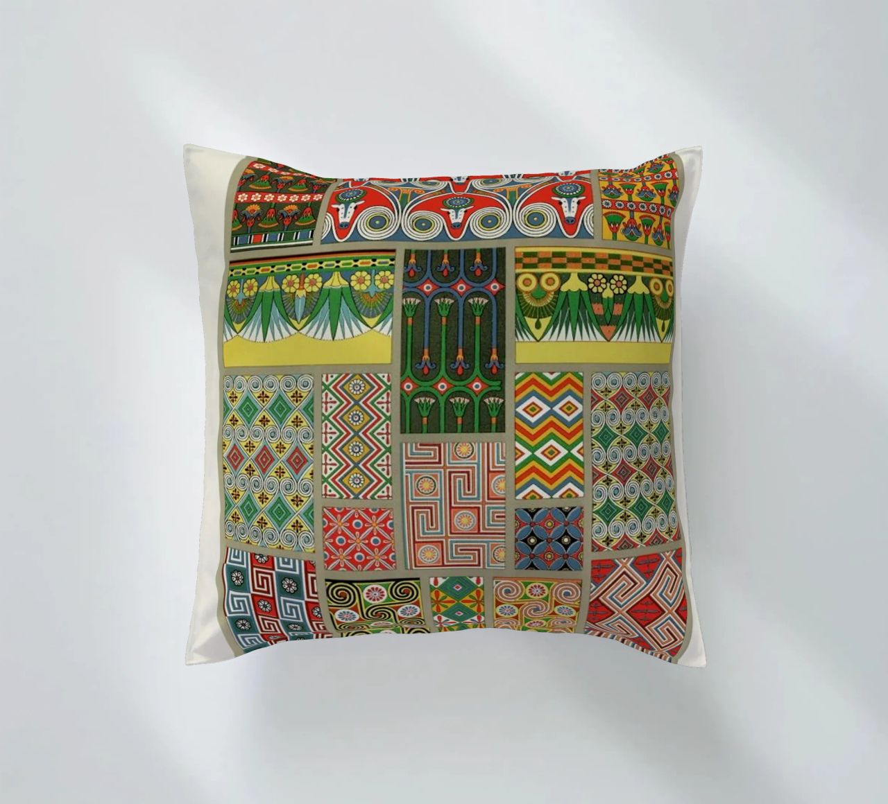 Racinet -  Egyptian  Ornamental Pattern coussin de Vintage by JUNIQE