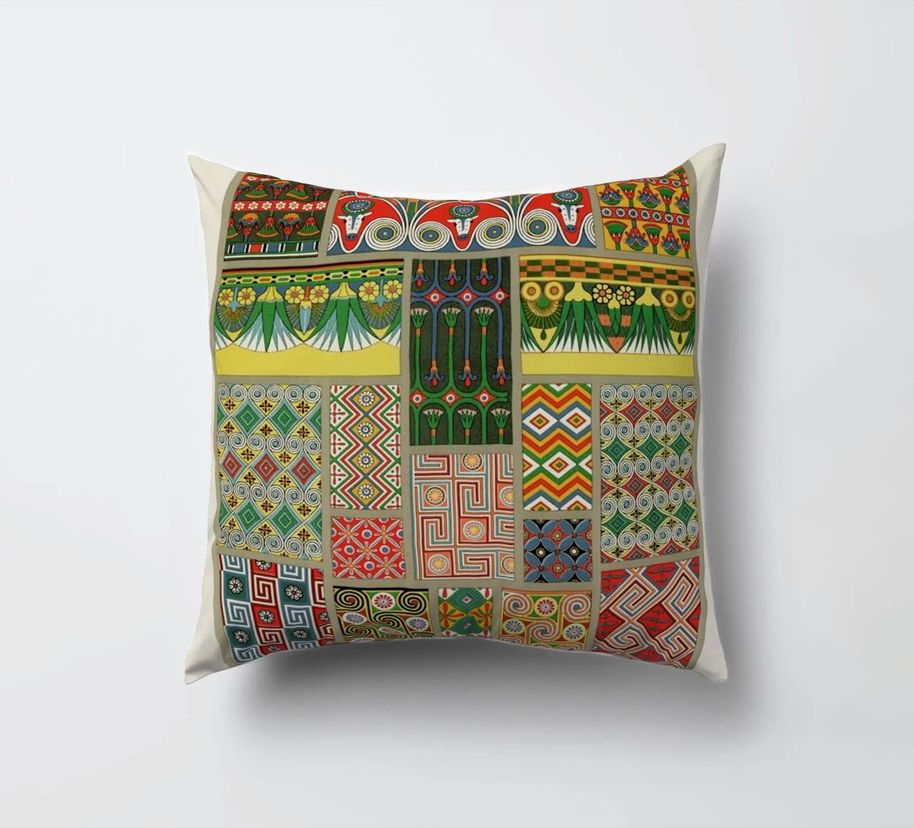 Racinet -  Egyptian  Ornamental Pattern coussin de Vintage by JUNIQE