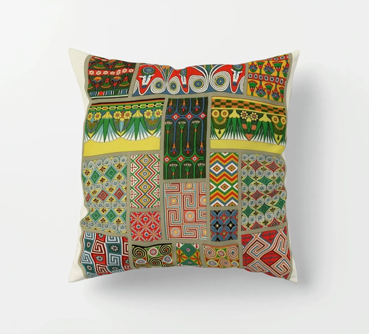 Racinet -  Egyptian  Ornamental Pattern cuscino da Vintage by JUNIQE