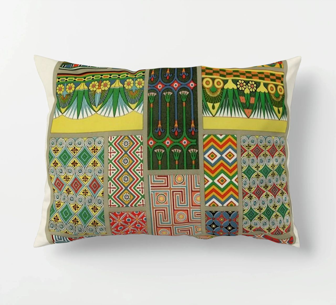 Racinet -  Egyptian  Ornamental Pattern coussin de Vintage by JUNIQE