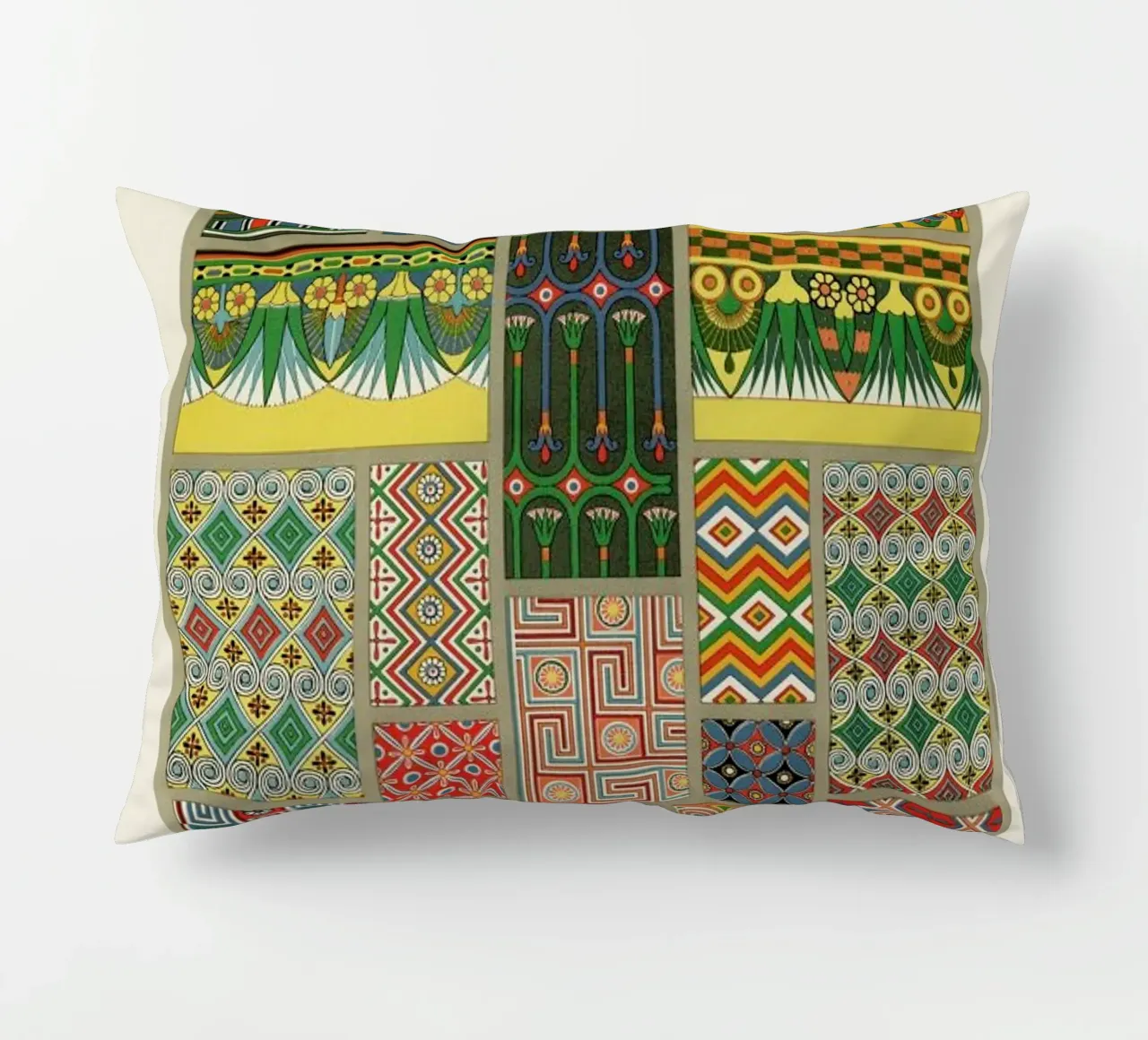 Racinet -  Egyptian  Ornamental Pattern cuscino da Vintage by JUNIQE