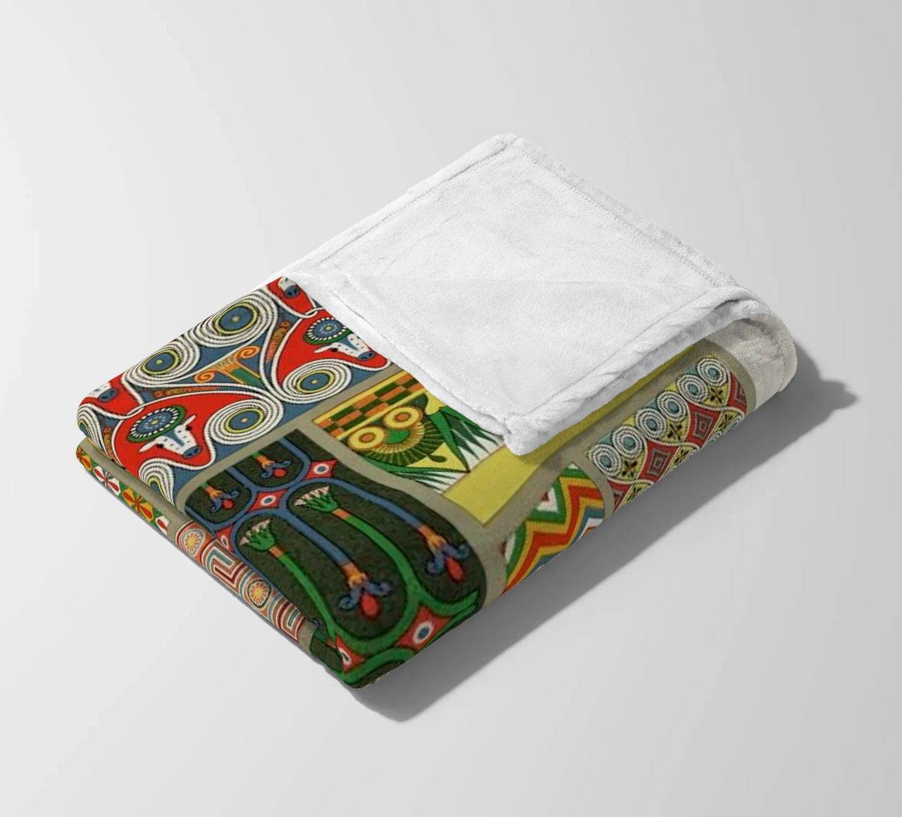 Racinet -  Egyptian  Ornamental Pattern fleece blanket by Vintage by JUNIQE