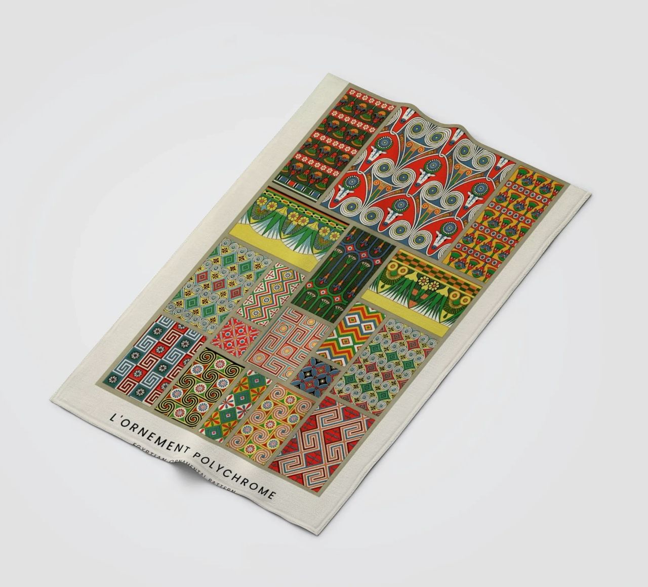 Racinet -  Egyptian  Ornamental Pattern fleece blanket by Vintage by JUNIQE