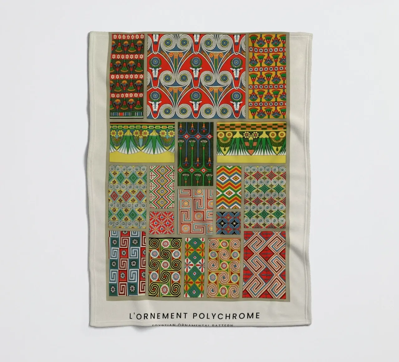 Racinet -  Egyptian  Ornamental Pattern coperta in pile da Vintage by JUNIQE