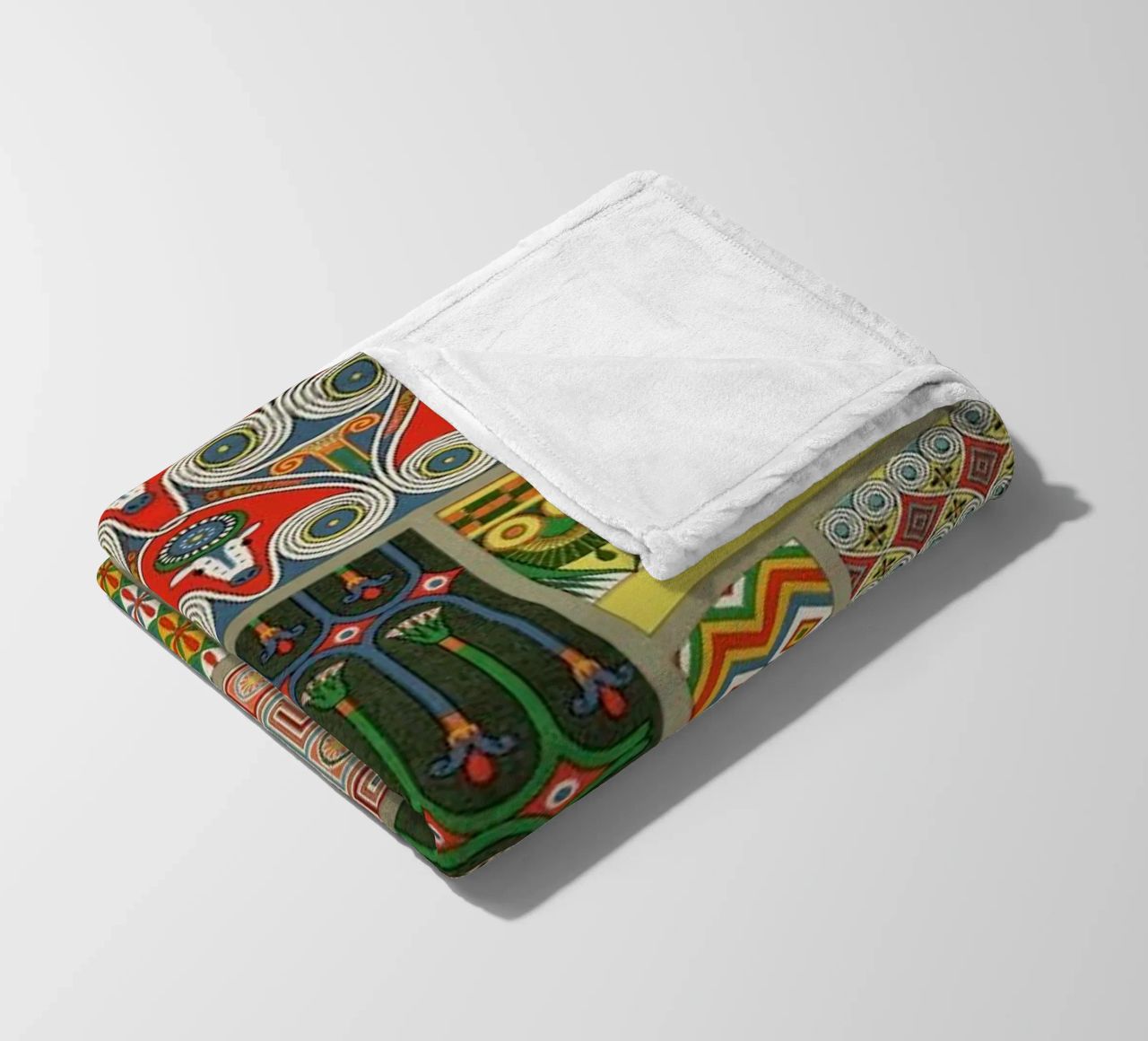 Racinet -  Egyptian  Ornamental Pattern fleece blanket by Vintage by JUNIQE