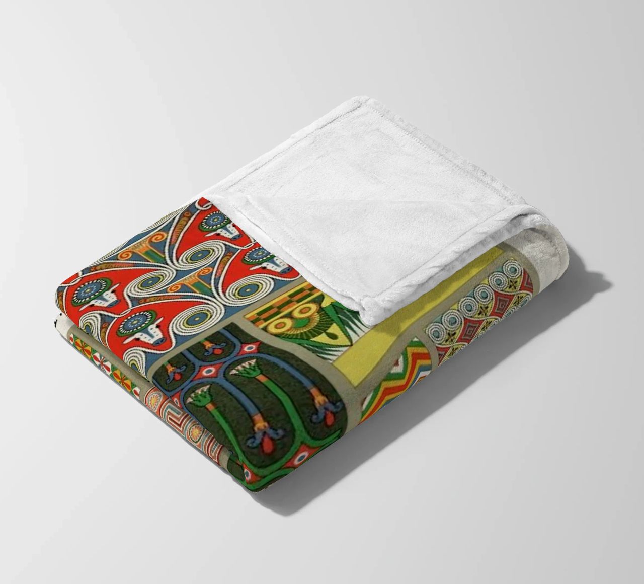 Racinet -  Egyptian  Ornamental Pattern fleece blanket by Vintage by JUNIQE