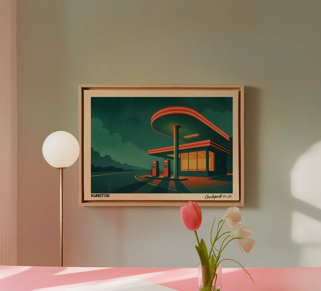 Neon Stop canvas by KUNSTstück
