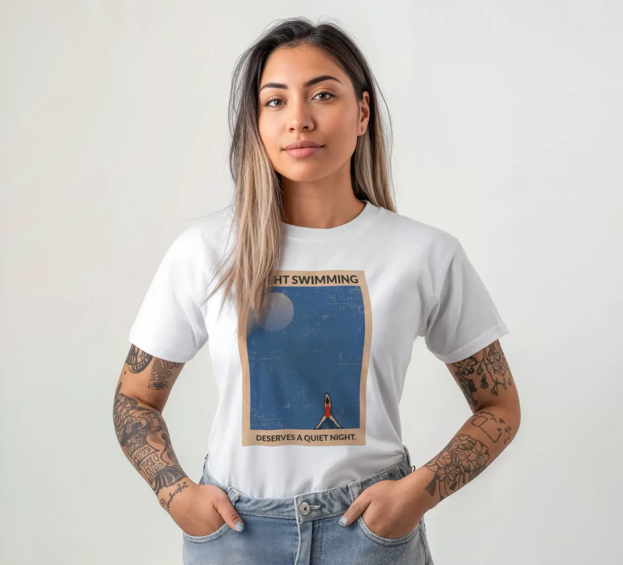 Acque libere (di notte) t-shirt da burnet