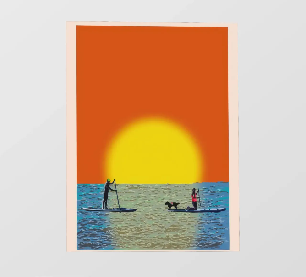 Tramonto in paddleboard pellicola backlit da burnet