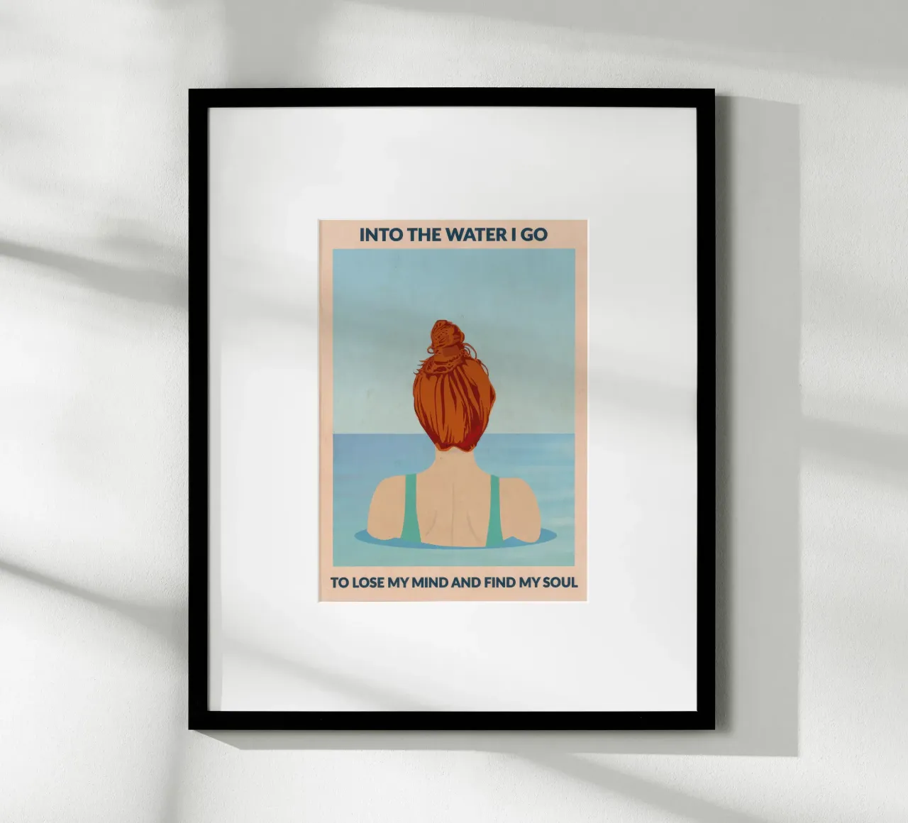 Into the Water (testa rossa) poster con telaio in alluminio da burnet