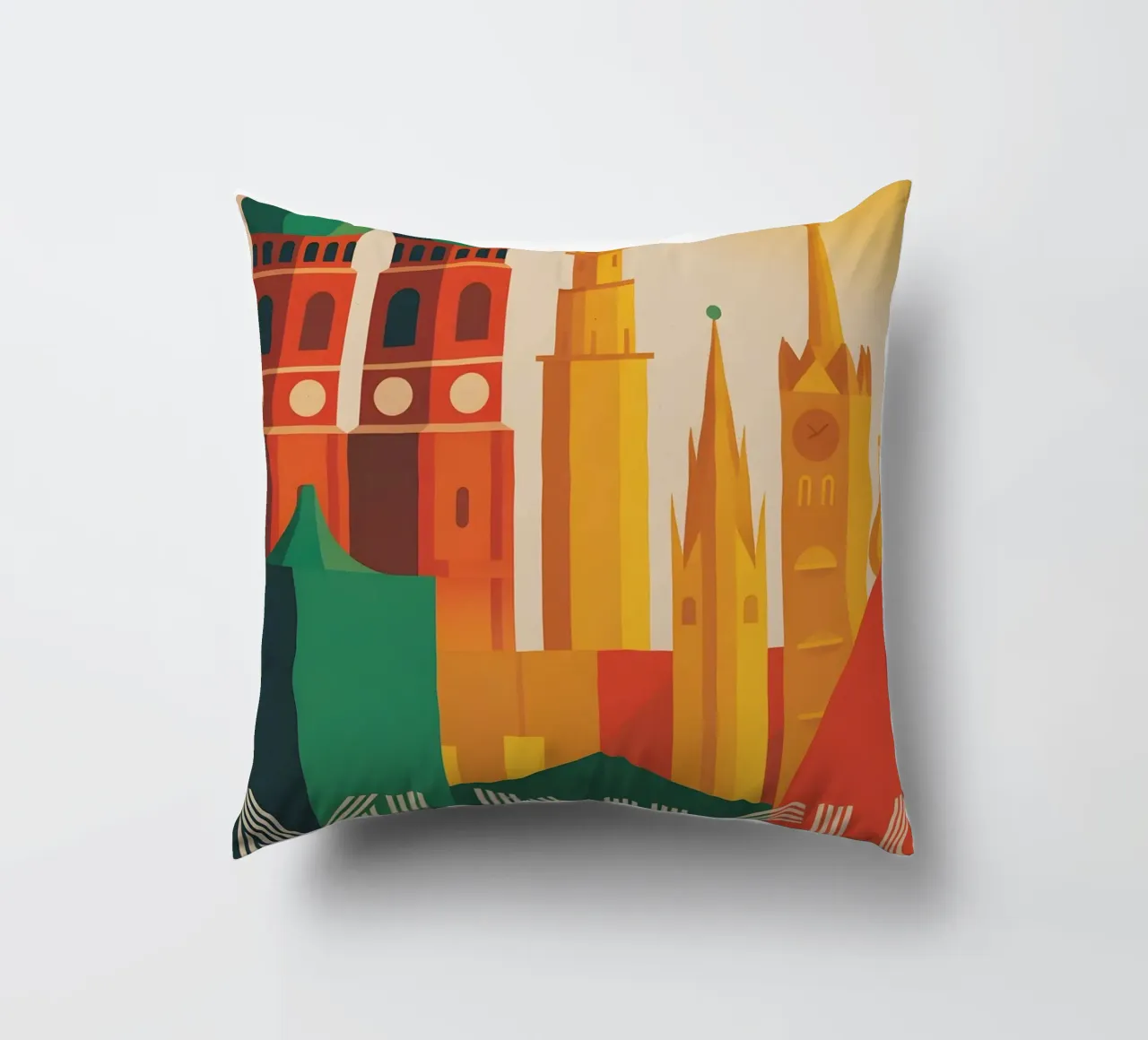 München Vintage Reiseposter Kissen von Vintage Travel Art