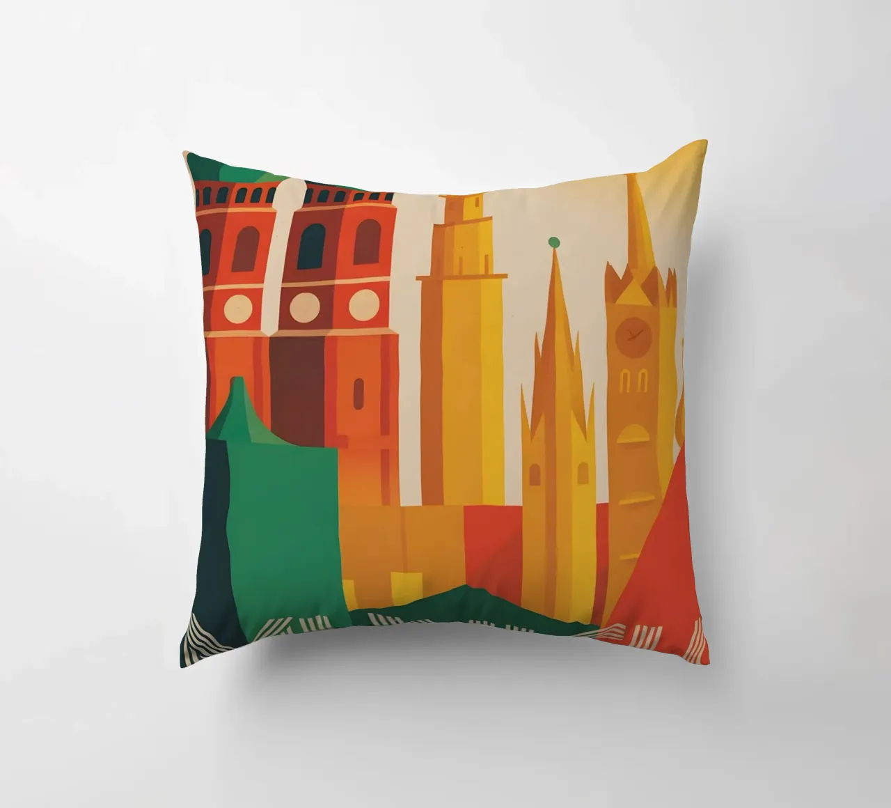 München Vintage Reiseposter Kissen von Vintage Travel Art