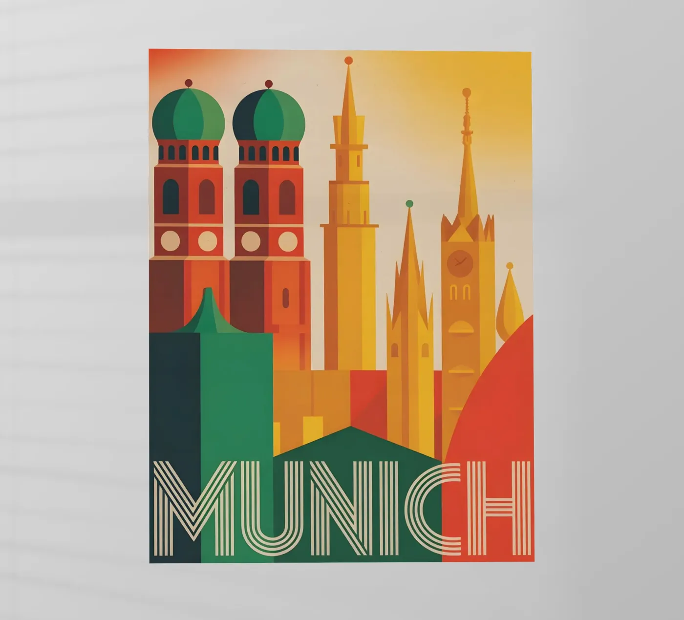 Munich vintage travel poster Backlit Folie von Vintage Travel Art