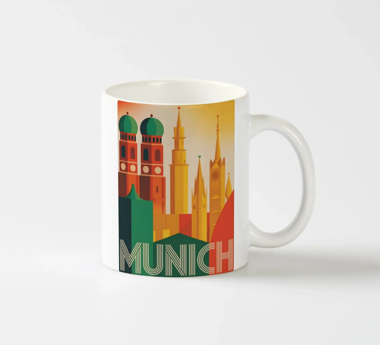 Munich vintage travel poster ceramic mug by Vintage Travel Art