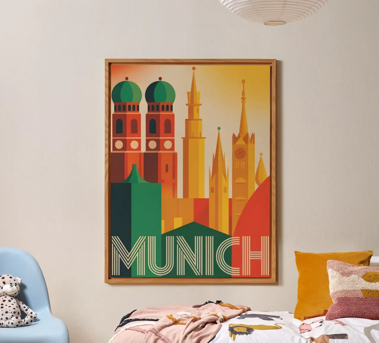 Munich vintage travel poster Alu-Dibond von Vintage Travel Art