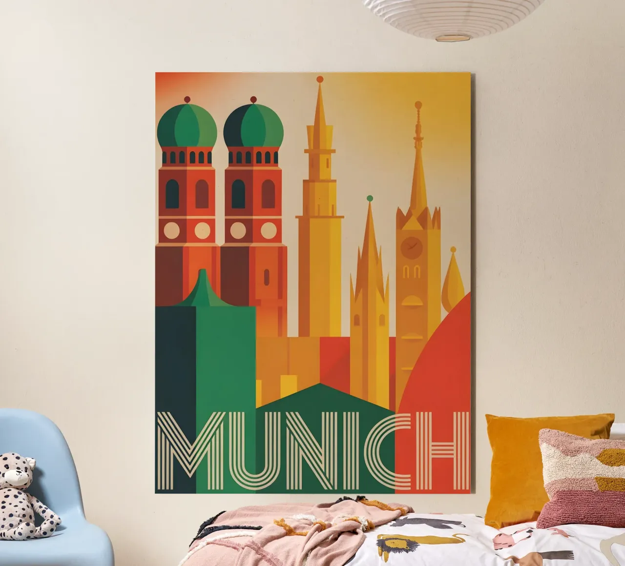 Munich vintage travel poster Alu-Dibond von Vintage Travel Art
