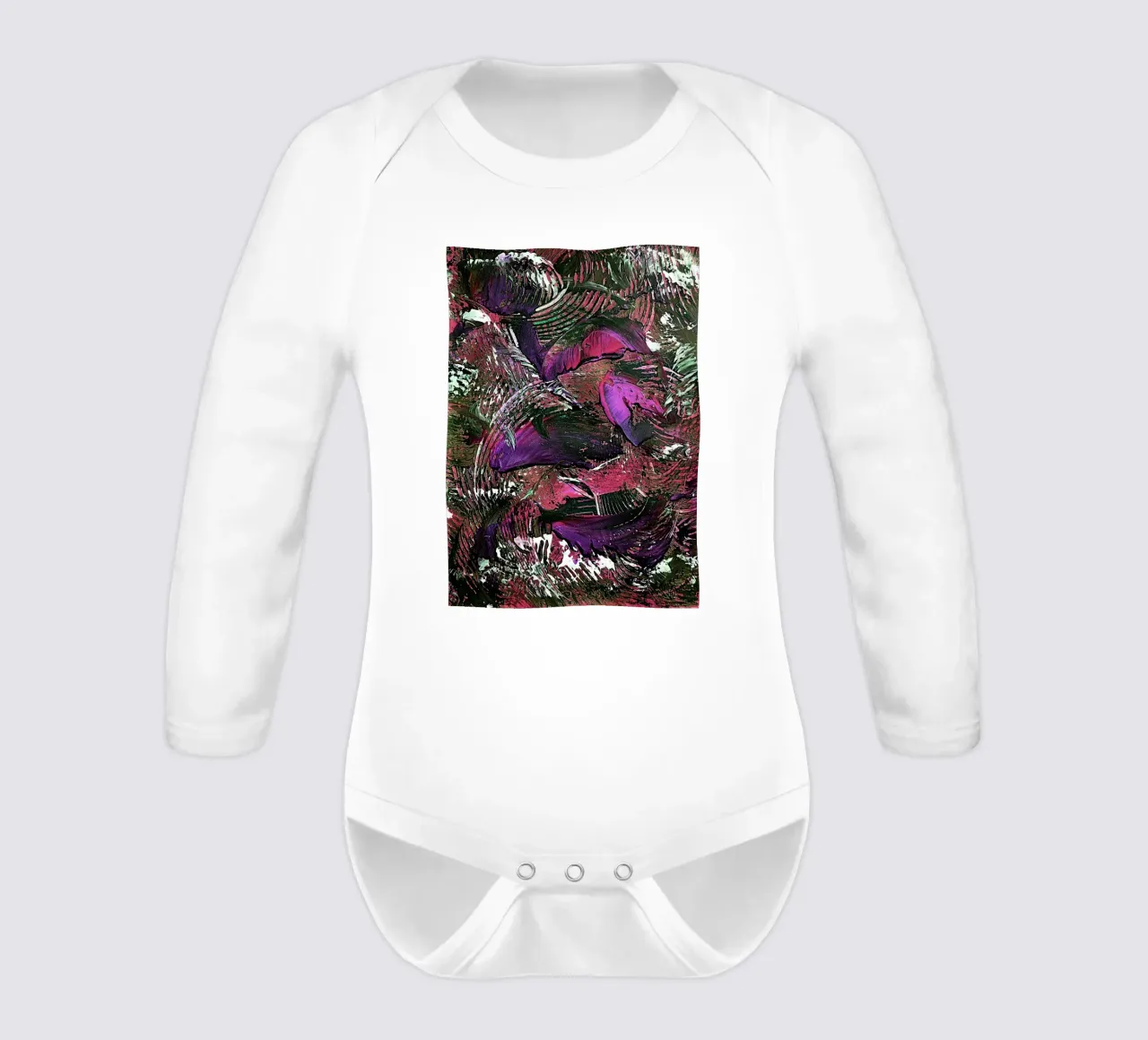IDEAL GIFT 45 invers long-sleeve baby romper by Thierry Vobmann Abstract painting
