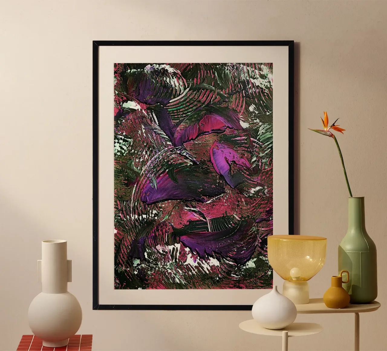 IDEAL GIFT 45 invers poster con telaio in plastica da Thierry Vobmann Abstract painting