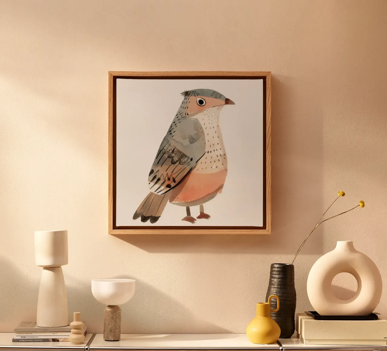 Charming Hawk - Une beauté majestueuse dans des tons doux toile avec Caisse américaine de DesignDoodle