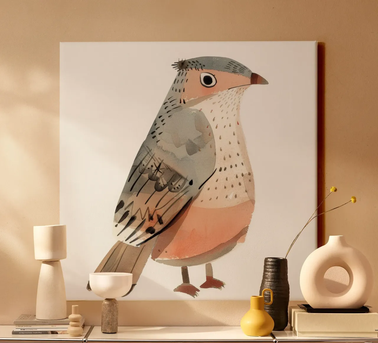 Charming Hawk - Une beauté majestueuse dans des tons doux toile avec Caisse américaine de DesignDoodle
