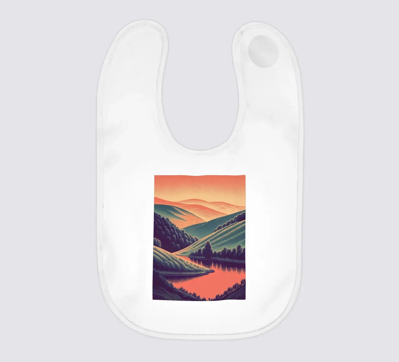 Un paesaggio minimalista di colline ondulate bavaglino da Artistic-shop