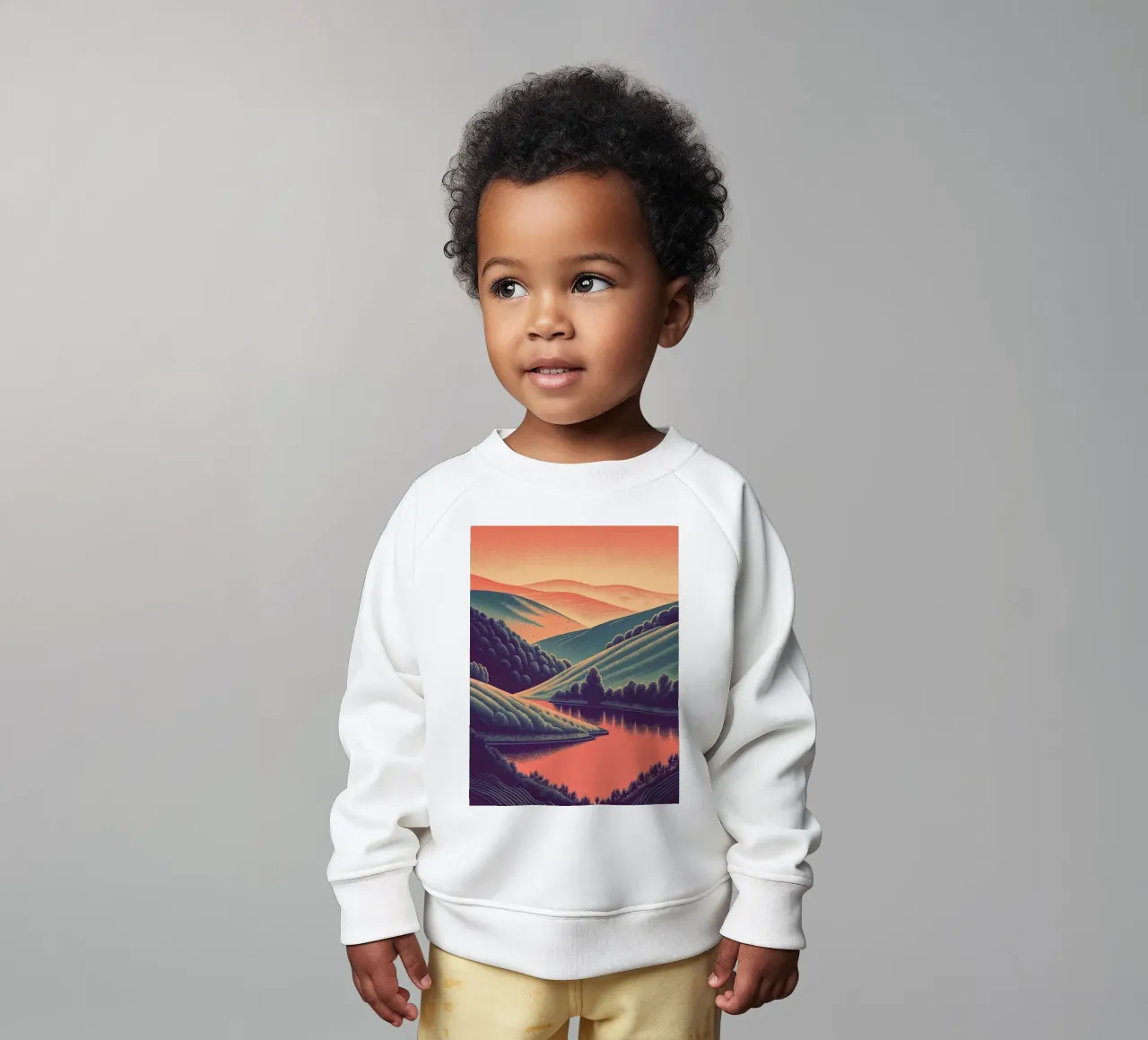 Un paesaggio minimalista di colline ondulate felpa neonato da Artistic-shop